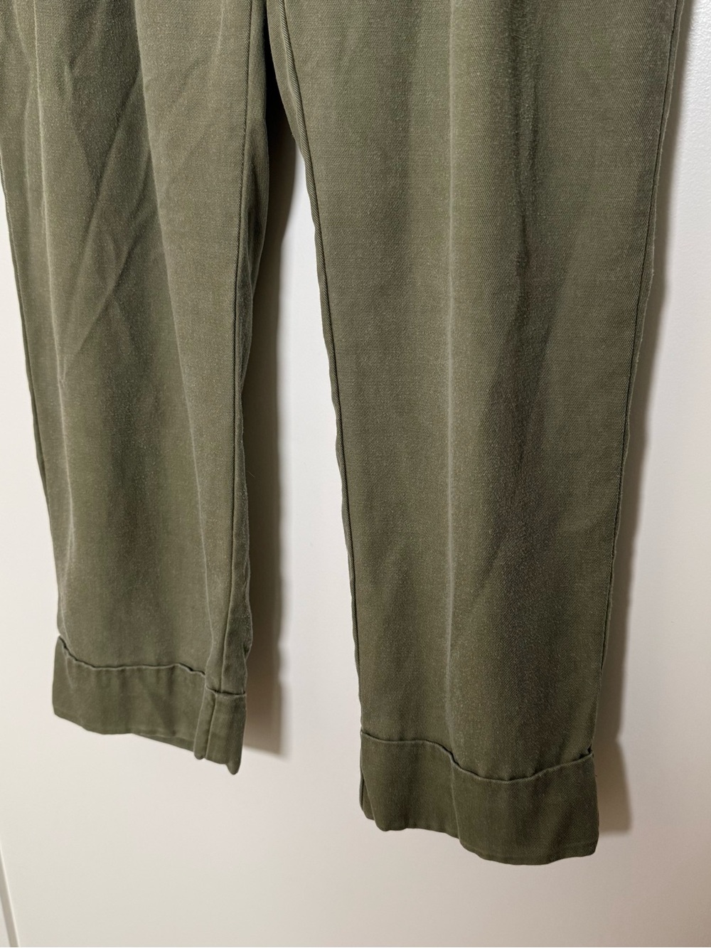 Cartonnier Anthropologie Paperbag Pants Sz 8 Olive Green Cropped Tie Waist 90s - Picture 4 of 15